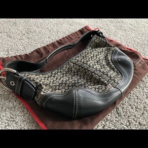 Coach black signature hobo purse